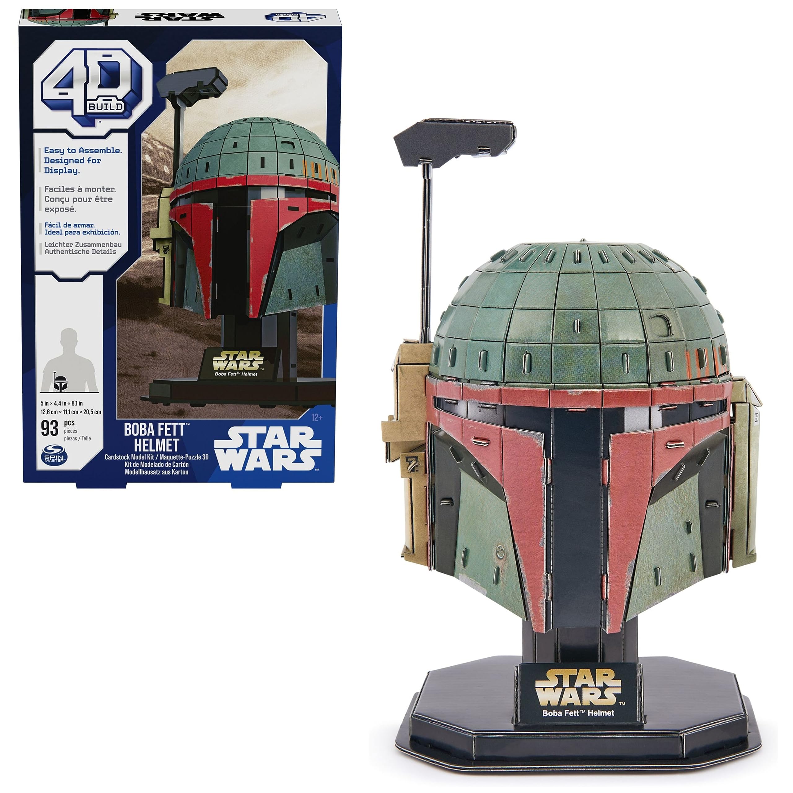 4D Build, Star Wars Boba Fett 3D Cardstock Model Kit 93 Pcs | Star